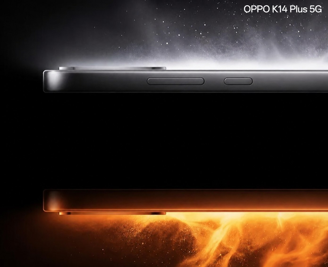 Oppo K14 Plus 5G: тизер с плоской рамкой и Flipkart