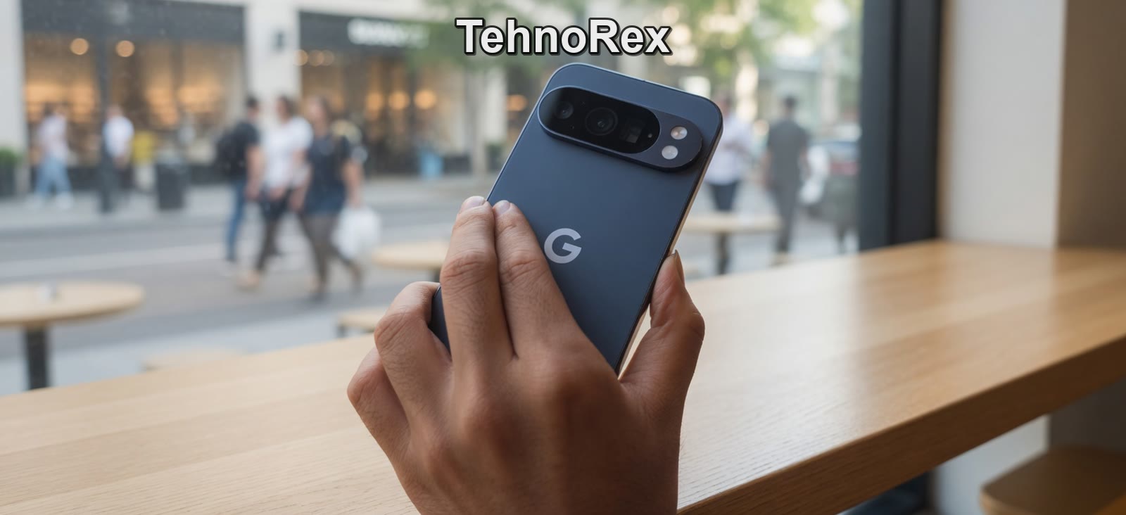 Pixel 10 Pro на столе, вид на заднюю панель