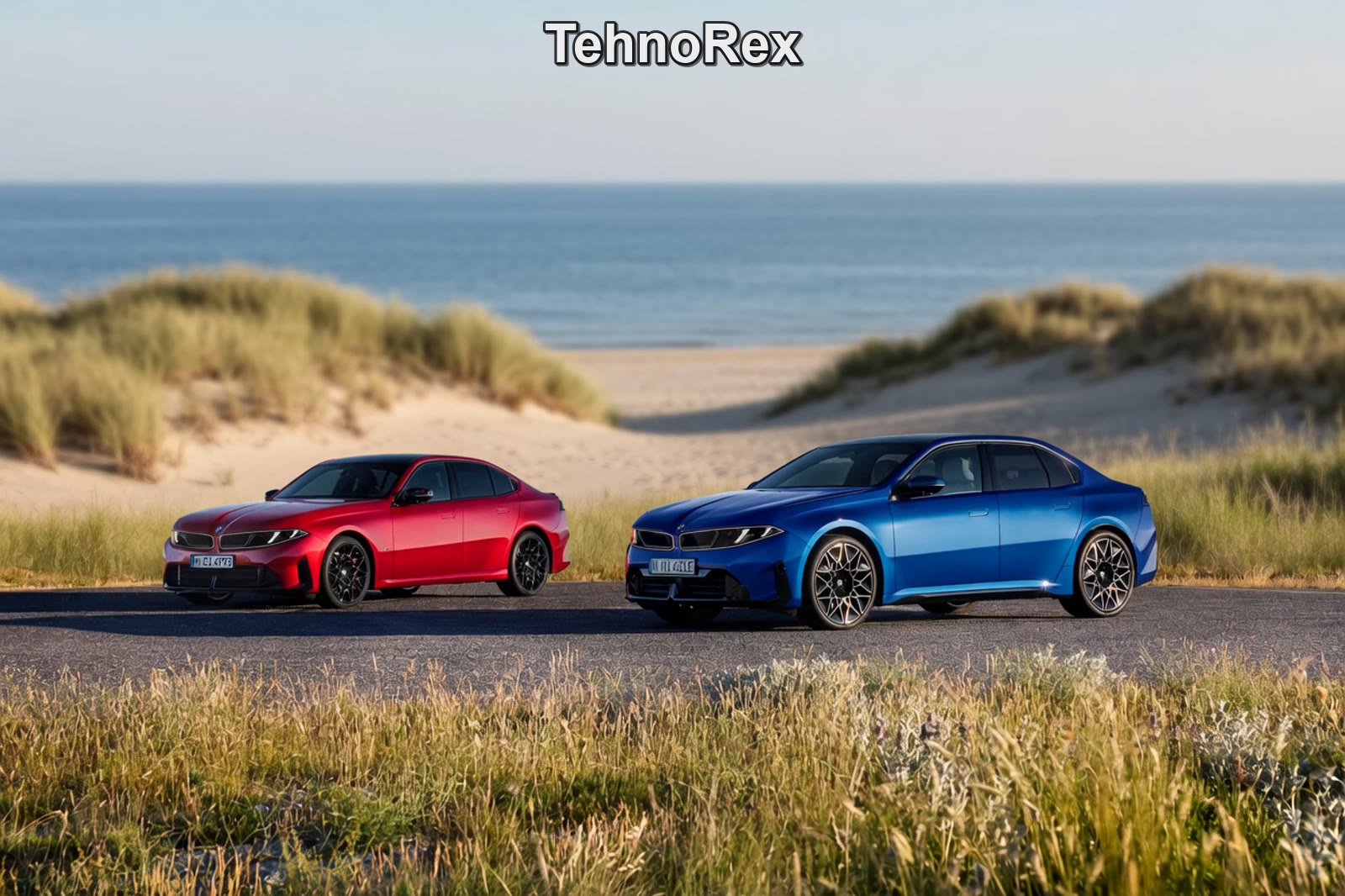 BMW i3 и бензиновый BMW 3 Series на дороге