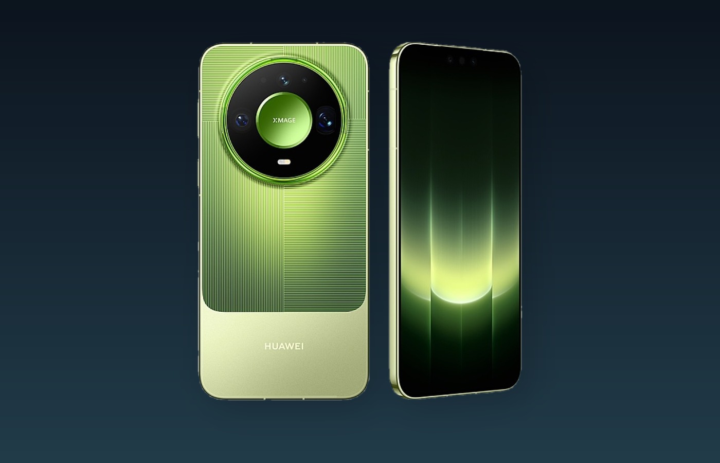 Huawei Mate 90 Pro Max: официальный рендер спереди и сзади в зелёном цвете