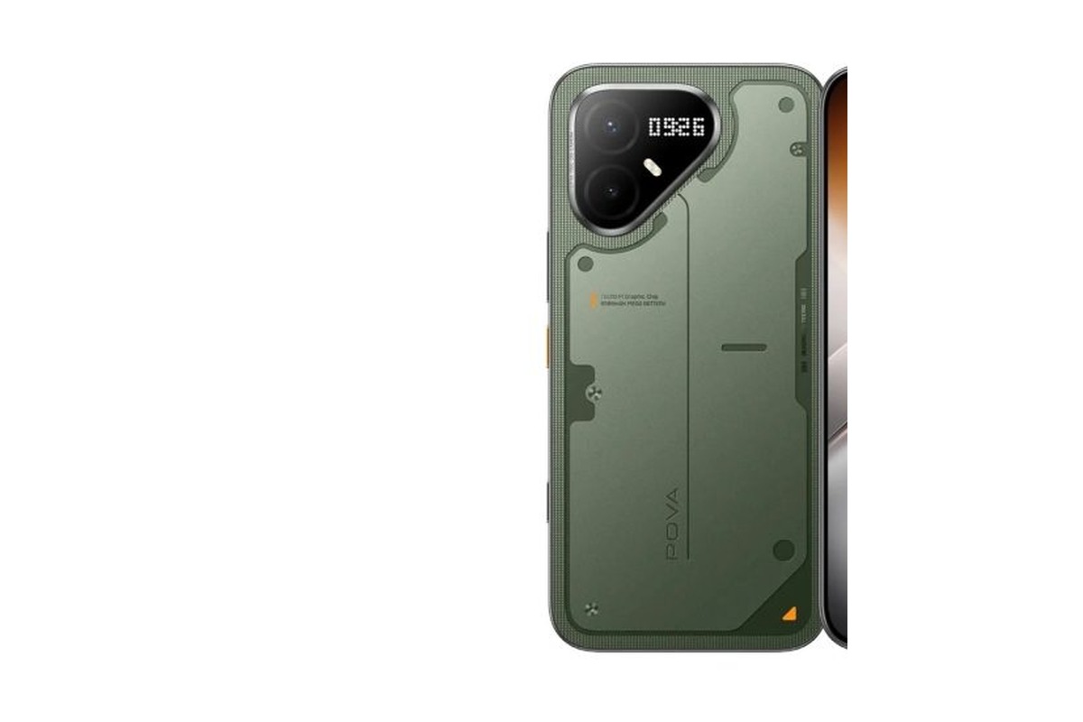 Tecno Pova 8 Pro: задняя панель в зелёном цвете
