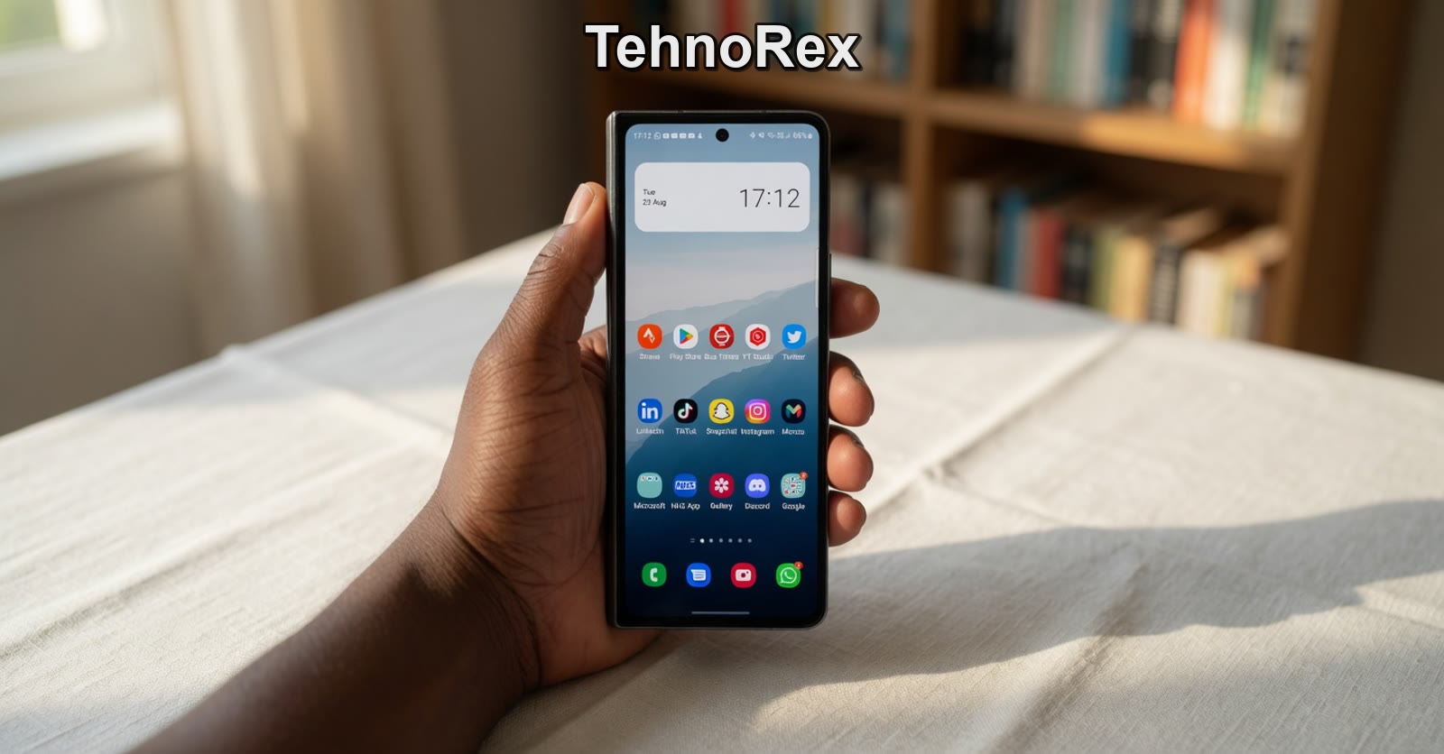 Сложенный Galaxy Z Fold 4 в руке