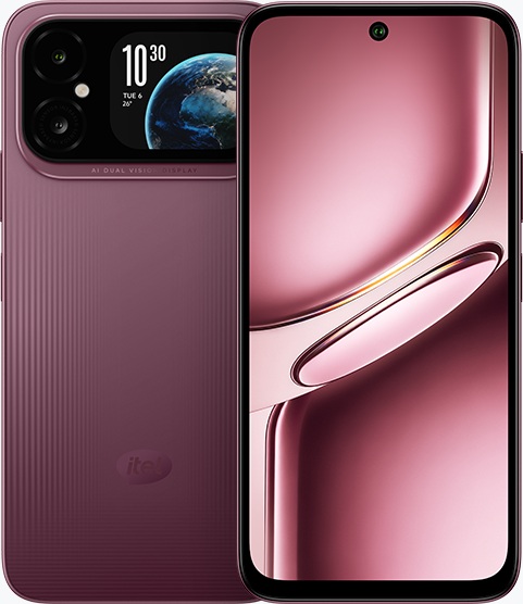 itel A300+: лицевая и тыльная панели со вторым экраном