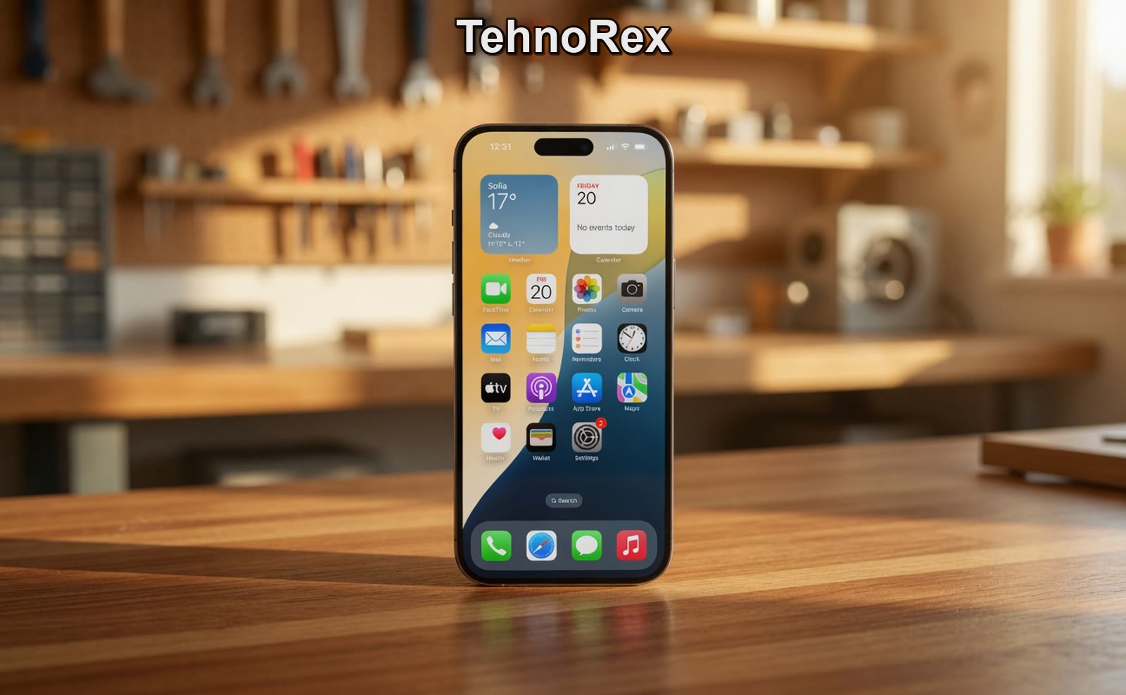 Экран iPhone 16 Pro Max с рабочим столом