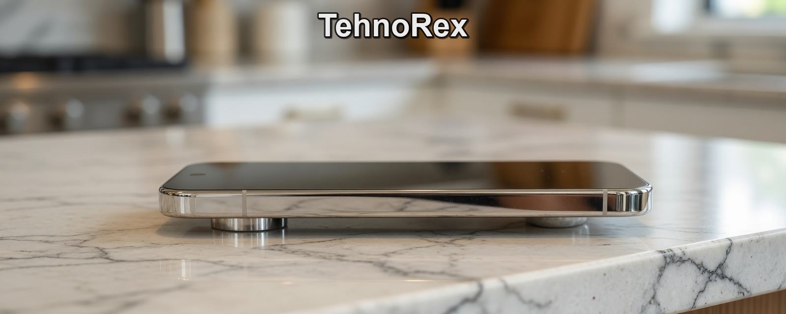 Боковая грань Google Pixel 11 Pro на каменной столешнице