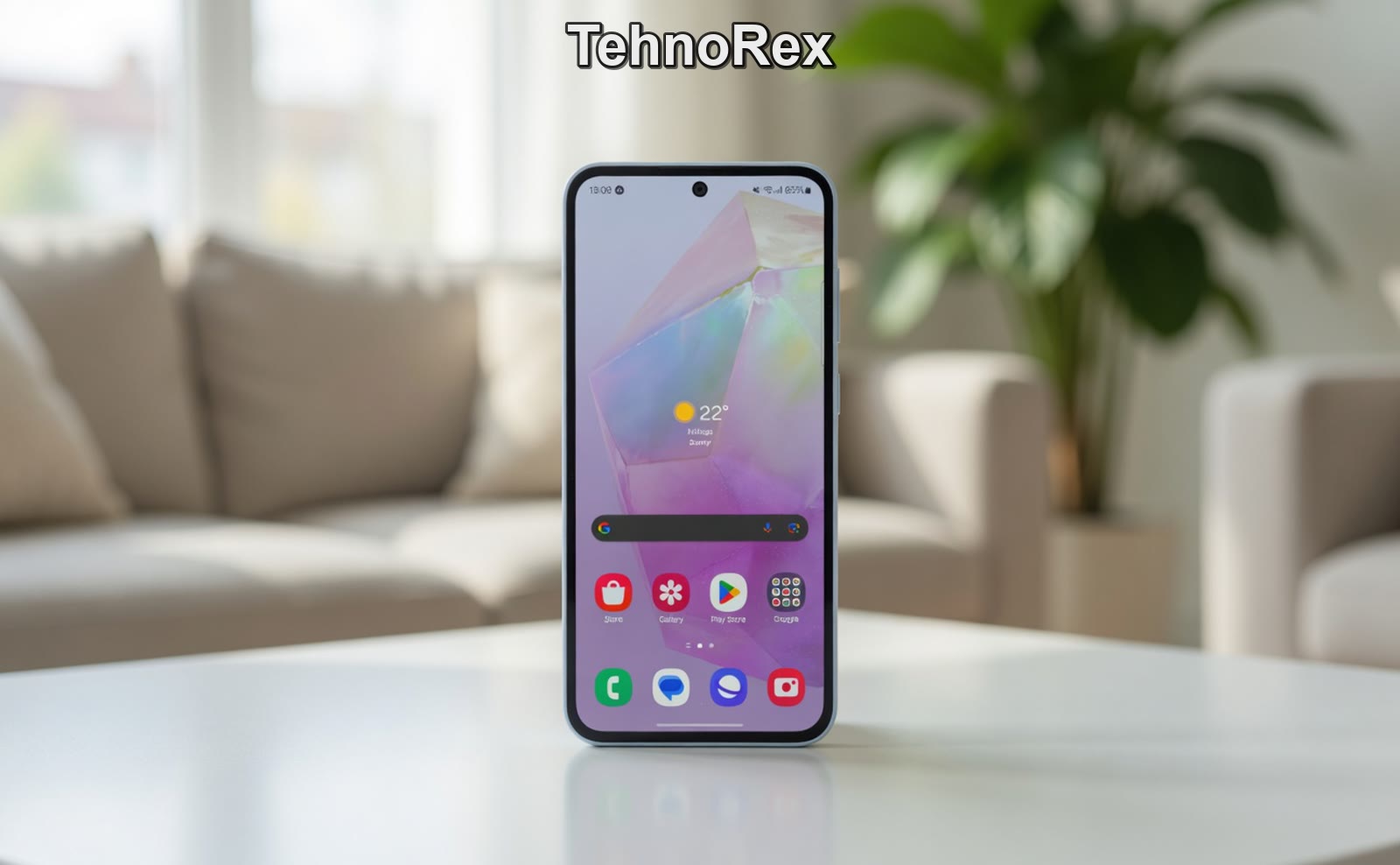 Samsung Galaxy A35 с включённым экраном