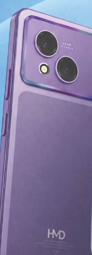 HMD Vibe2 Pro в фиолетовом исполнении, вид под углом