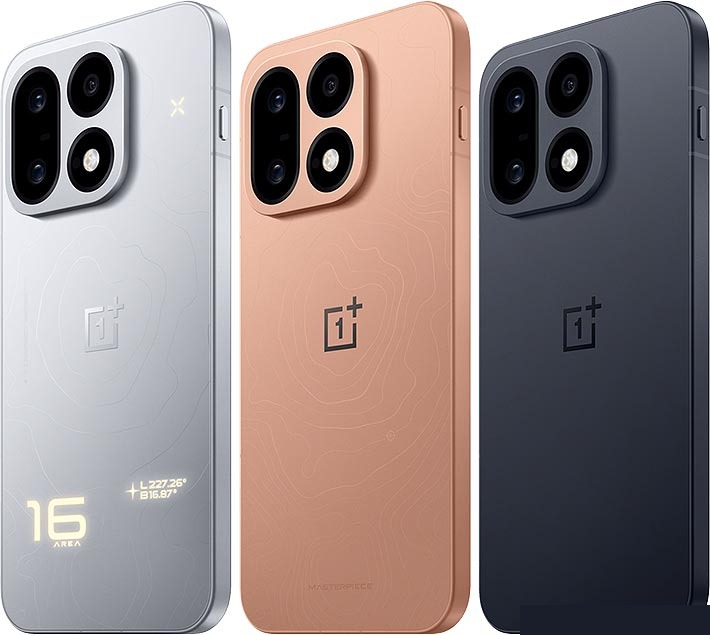 OnePlus 16: три цветовых варианта тыльной панели