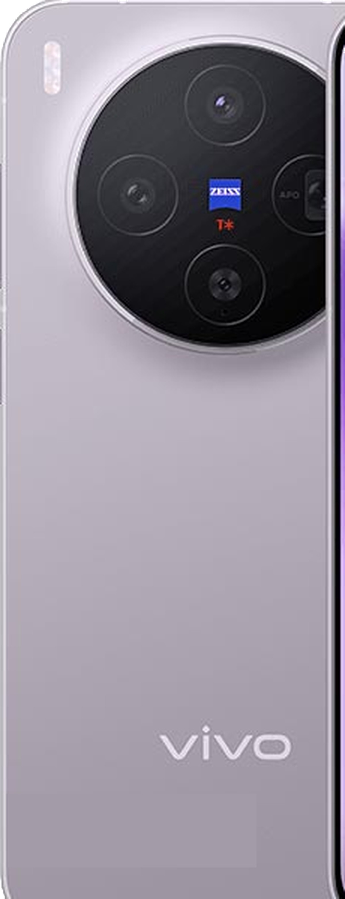 Официальный рендер vivo X300: тыльная панель с блоком камер Zeiss и фронтальная сторона