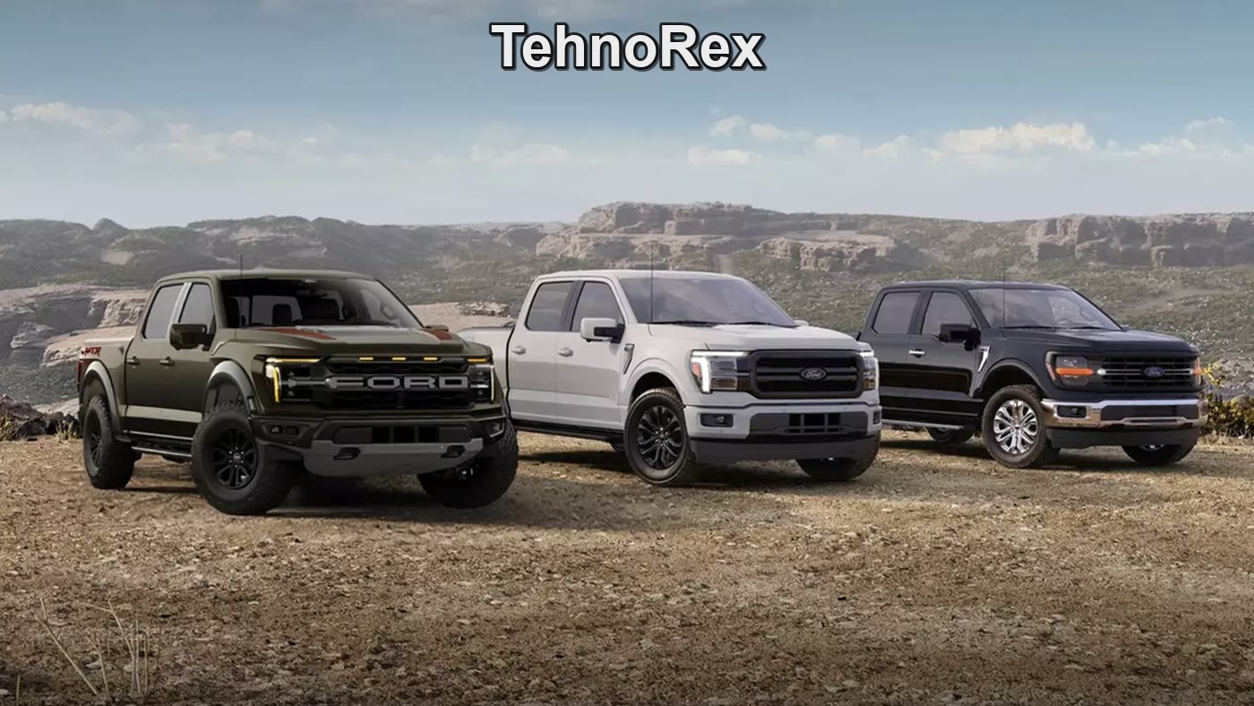 Серый Ford F-150 на белом фоне, студийный кадр