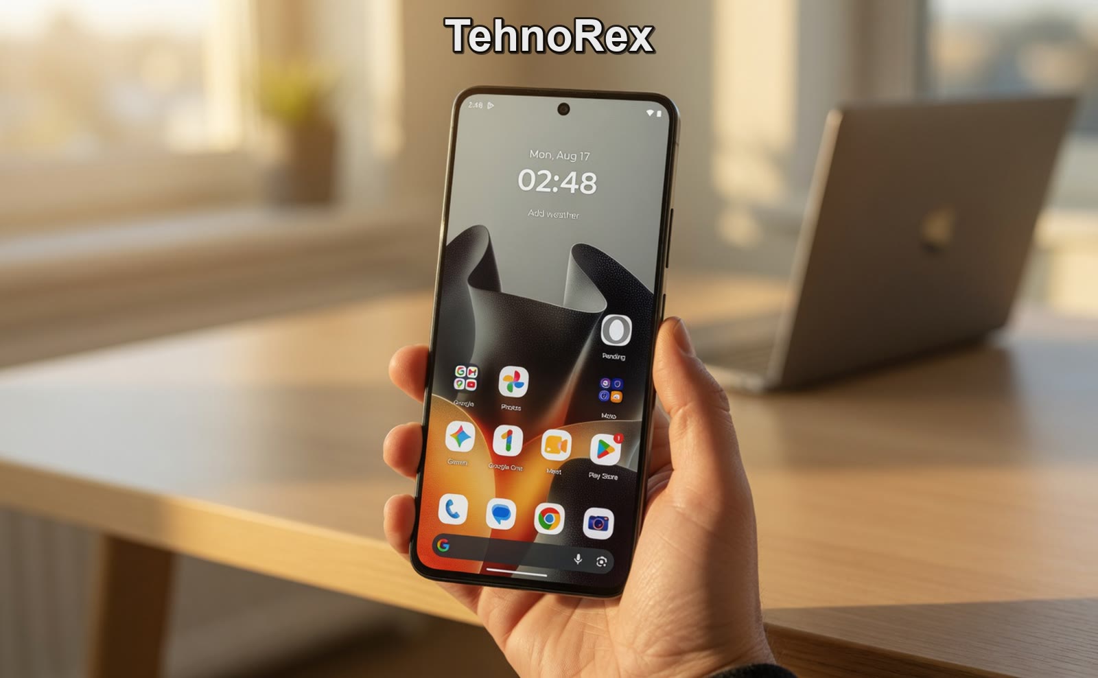 Motorola Edge 70 Max с включённым экраном на столе