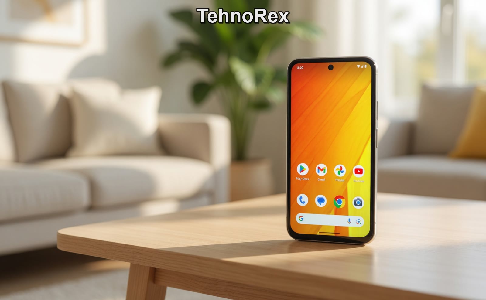 Google Pixel 8a с включённым экраном