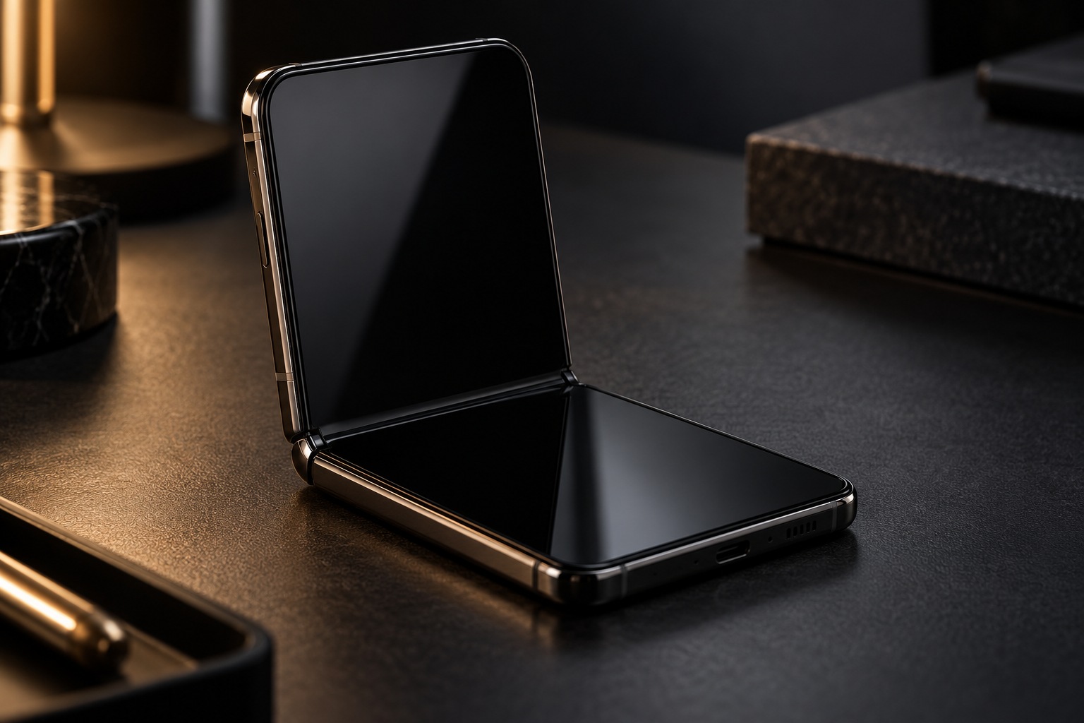 Складной iPhone на столе