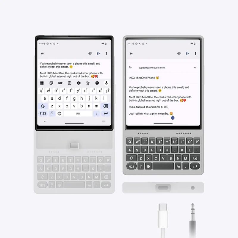 iKKO MindOne Pro в чехле с физической QWERTY-клавиатурой