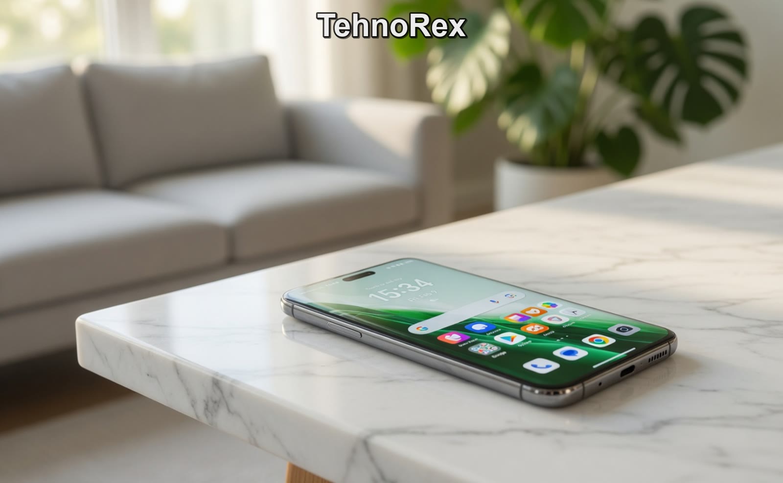 Honor Magic6 Pro с включённым экраном
