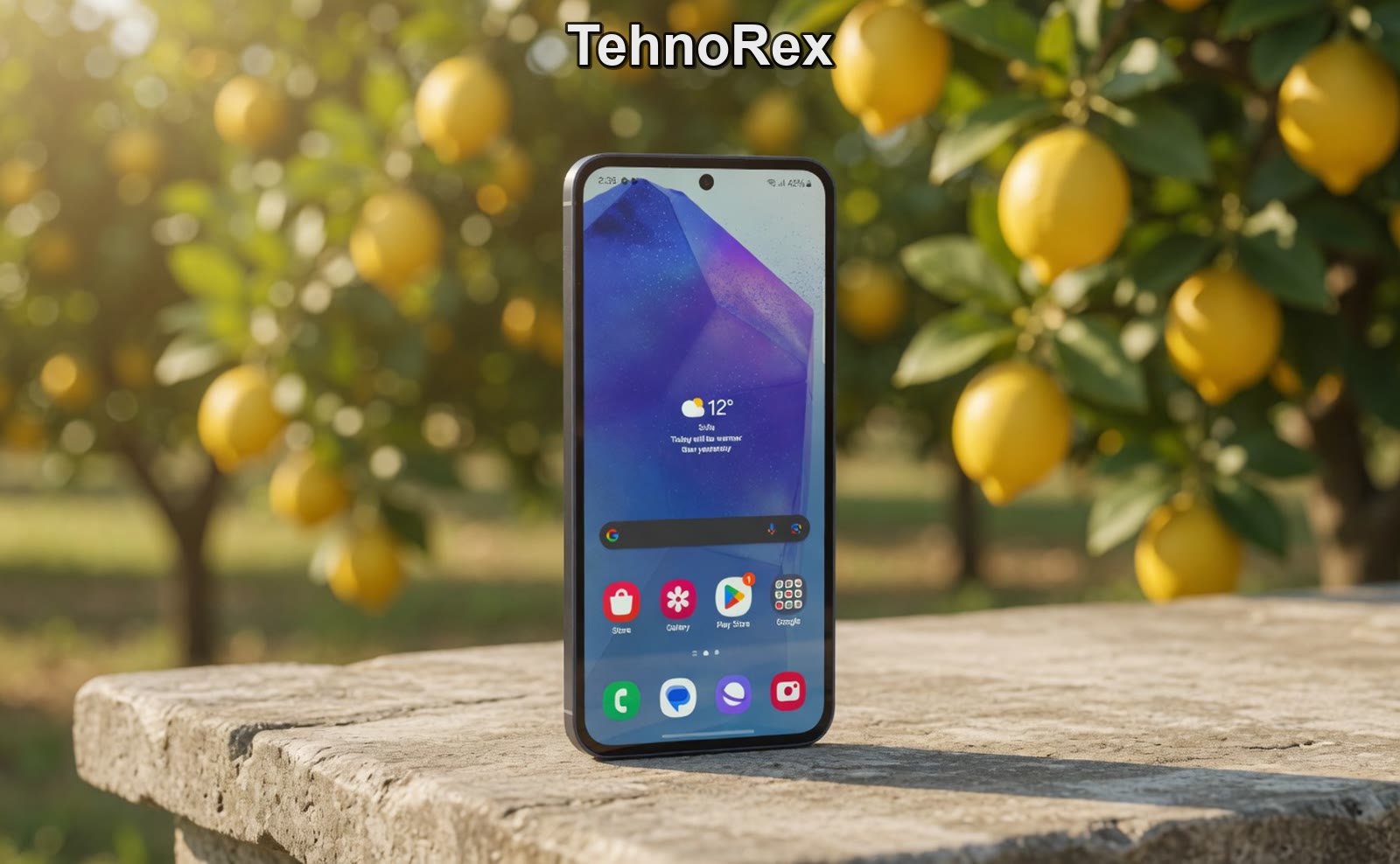 Samsung Galaxy A55 с включённым экраном