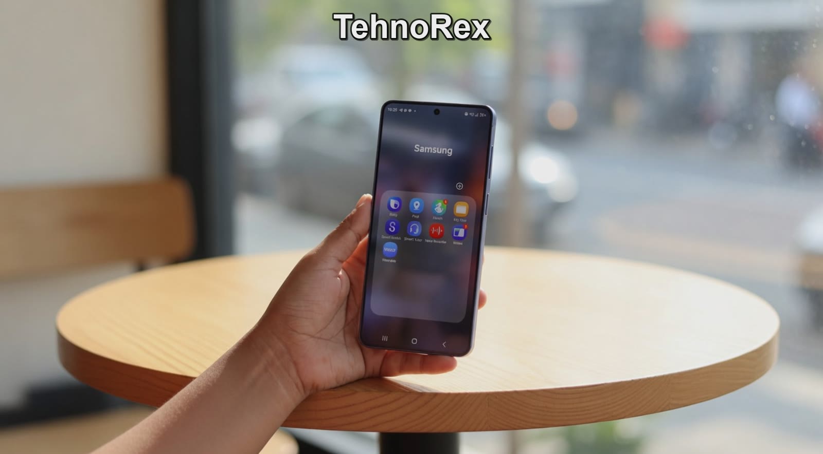 Samsung Galaxy S26 Plus в руке с включённым экраном