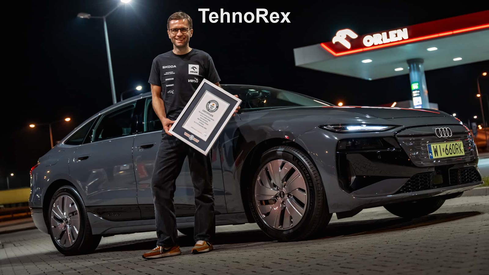Электрический Audi A6 Sportback e-tron на дороге