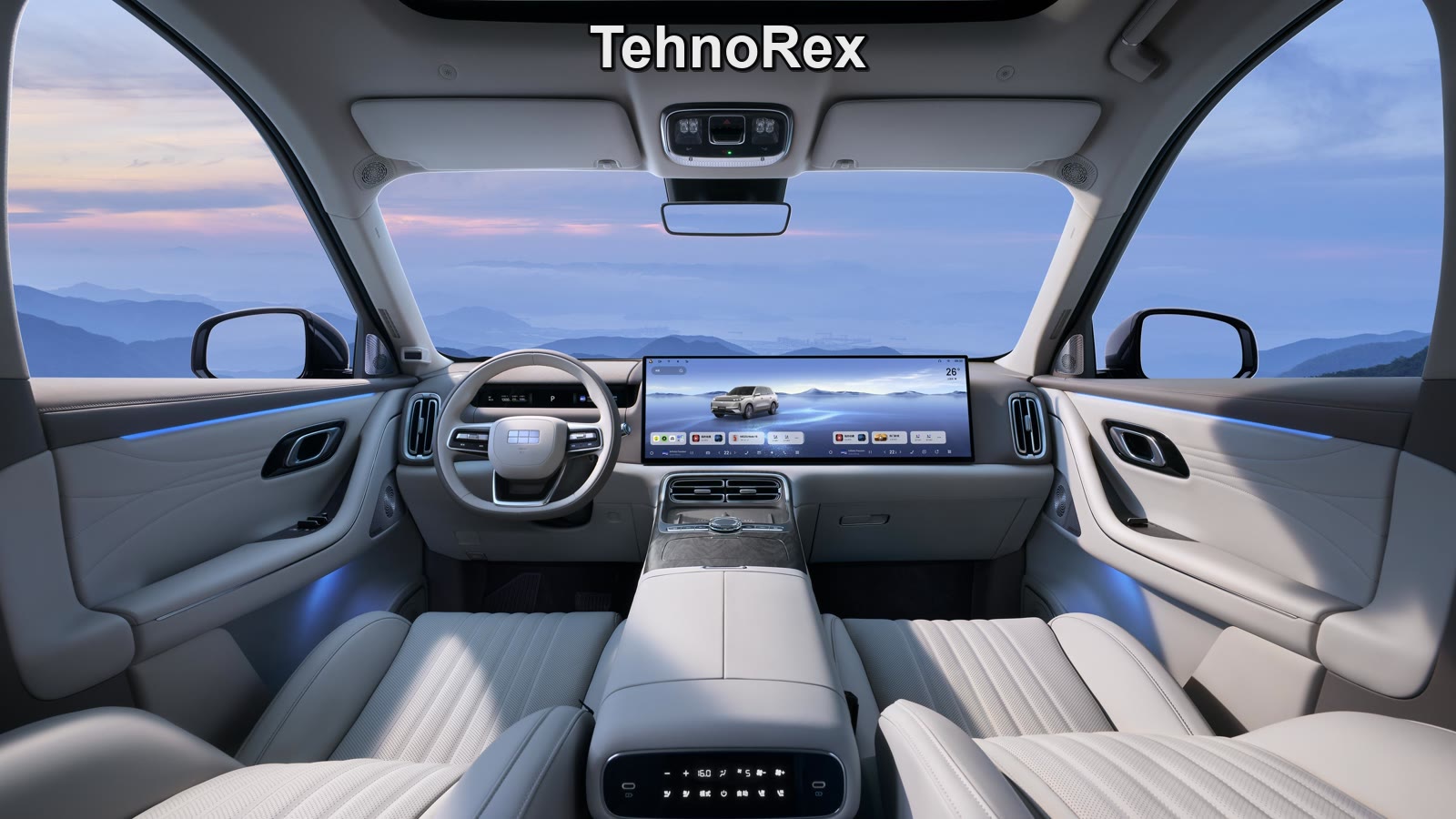 Передняя панель Geely Galaxy M9 с 30-дюймовым дисплеем