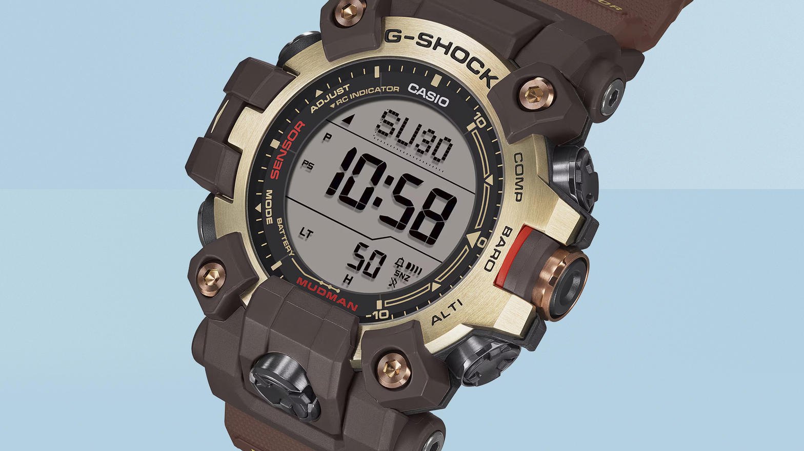 Casio Mudman Horizon Gold цифровой циферблат