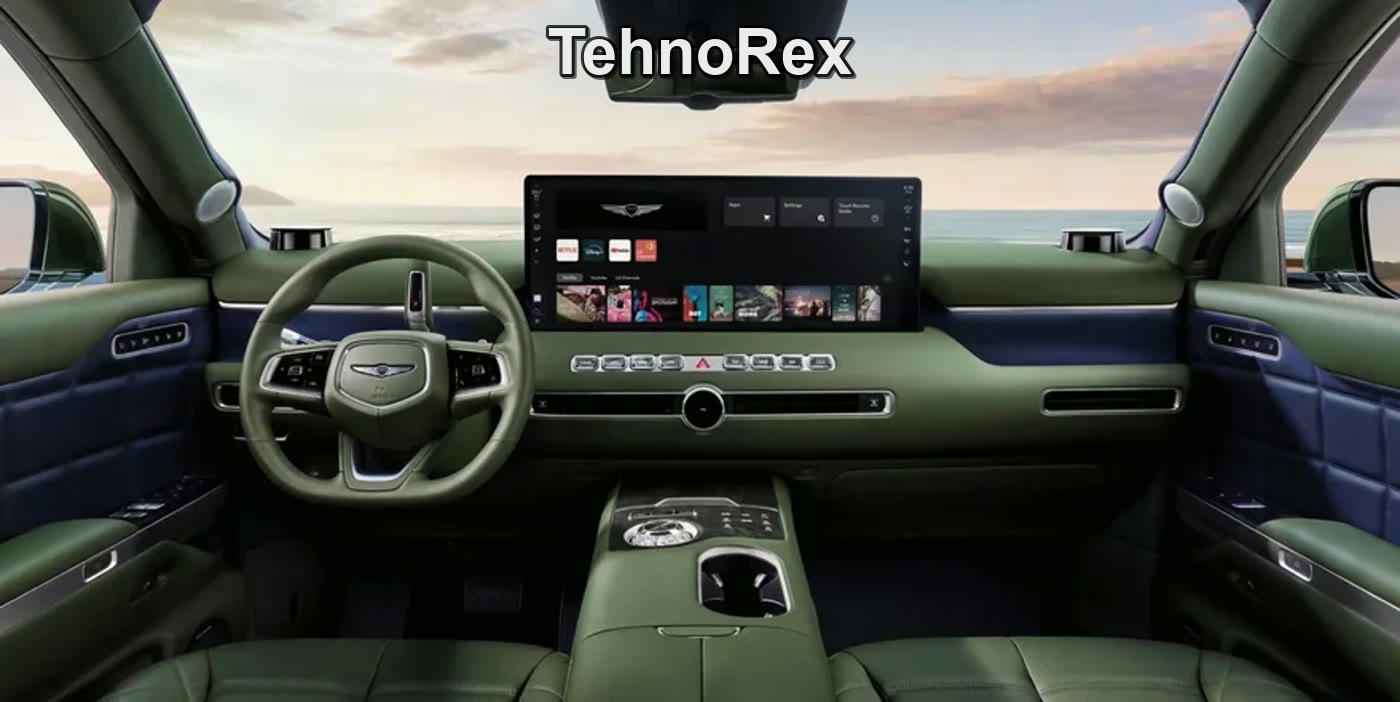 Передняя панель Genesis GV90 с дисплеем в обычном положении