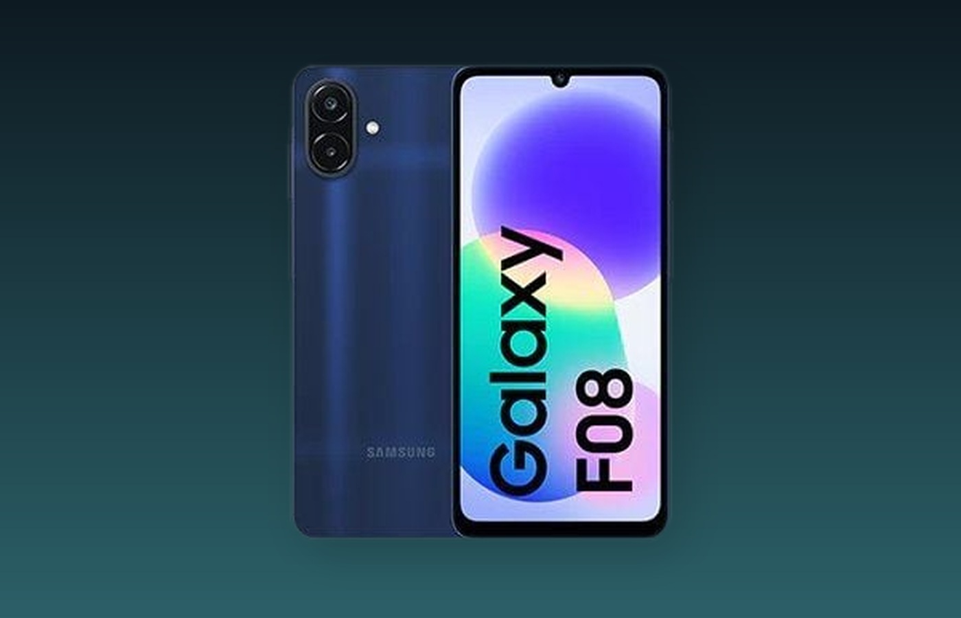 Samsung Galaxy F08 в тёмно-синем цвете: лицевая и задняя панели