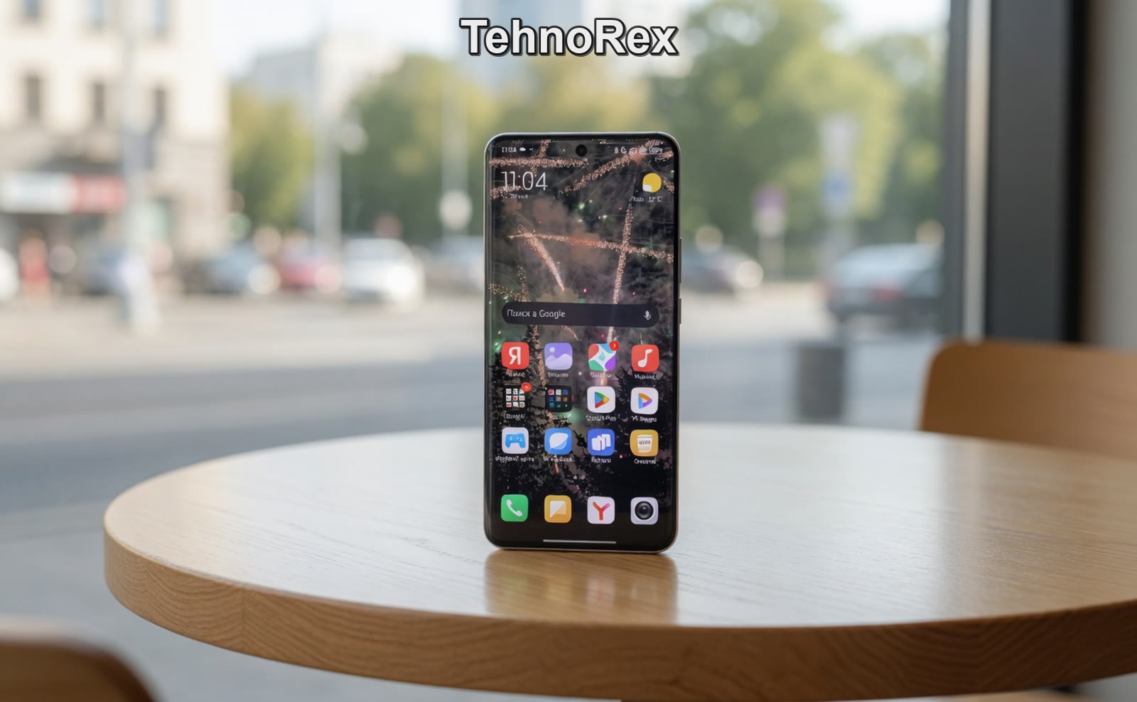 Xiaomi 15 Ultra с включённым экраном на деревянной поверхности