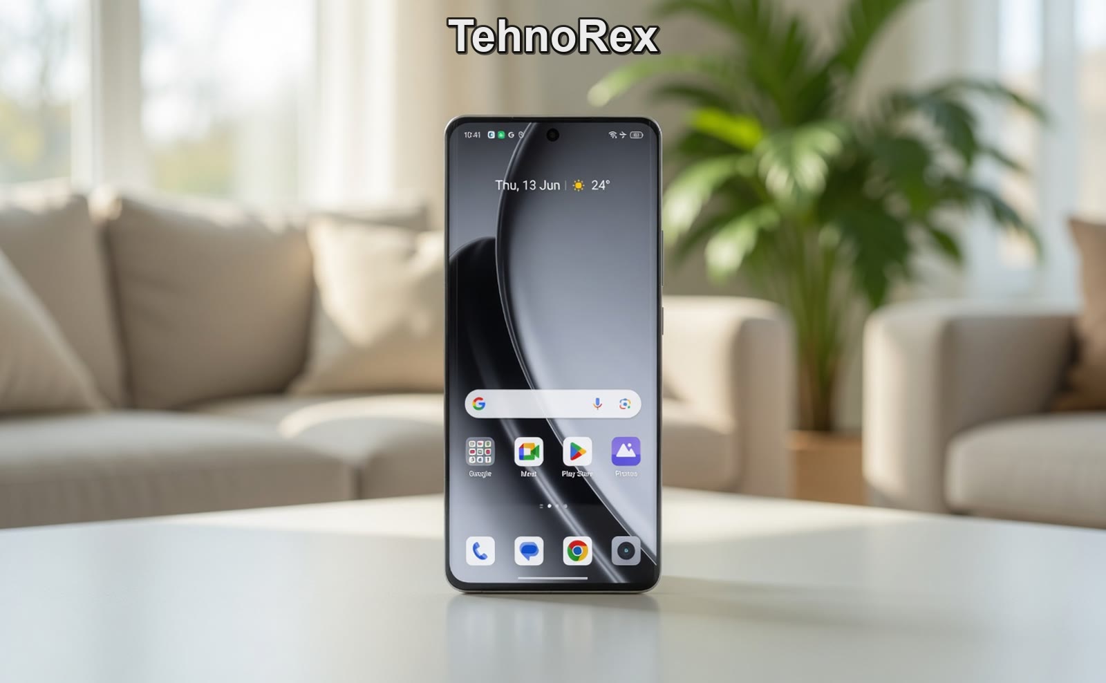 Realme GT 6 с включённым экраном