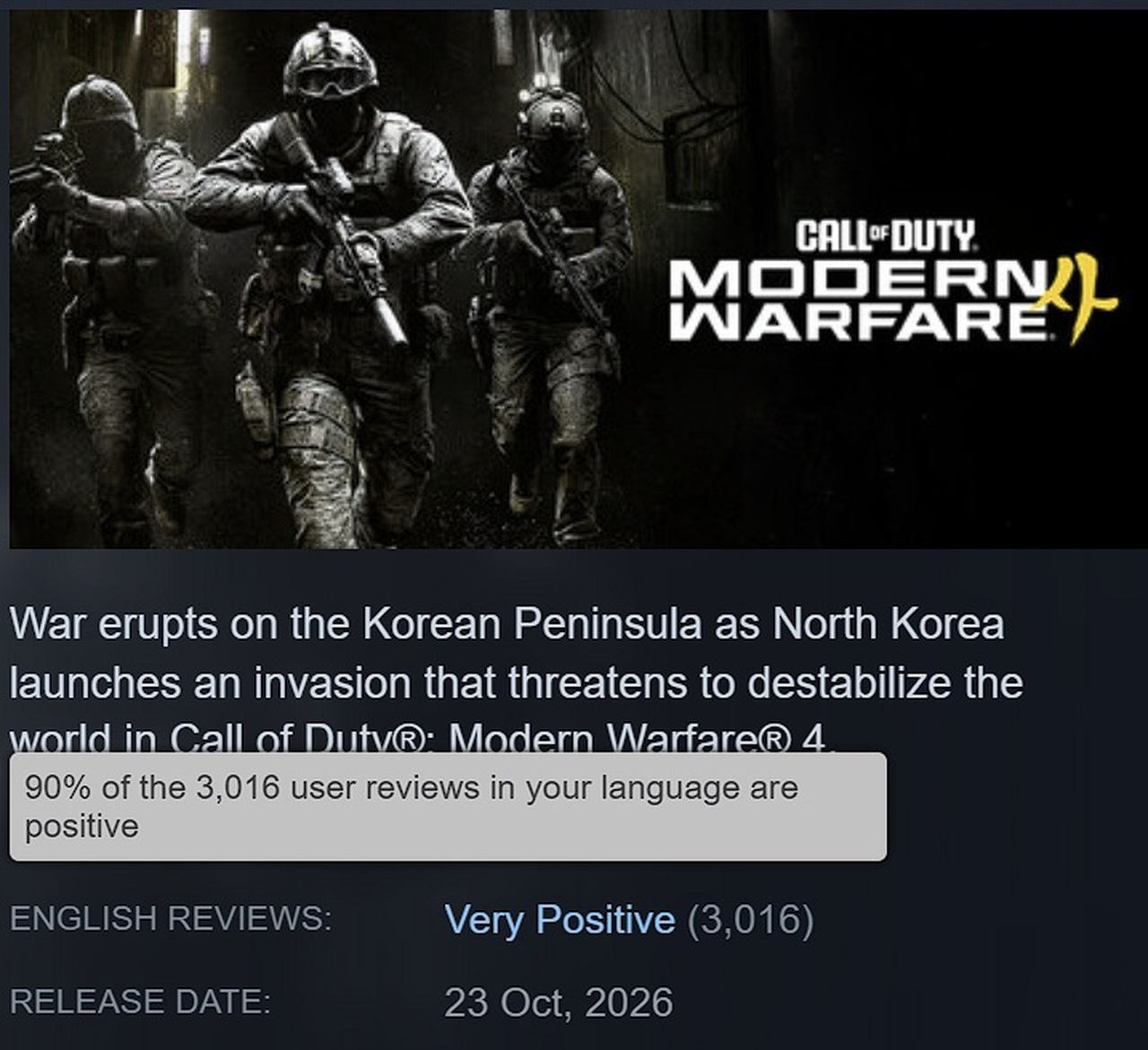 Call of Duty: Modern Warfare 4 вышла: 100% рекомендаций
