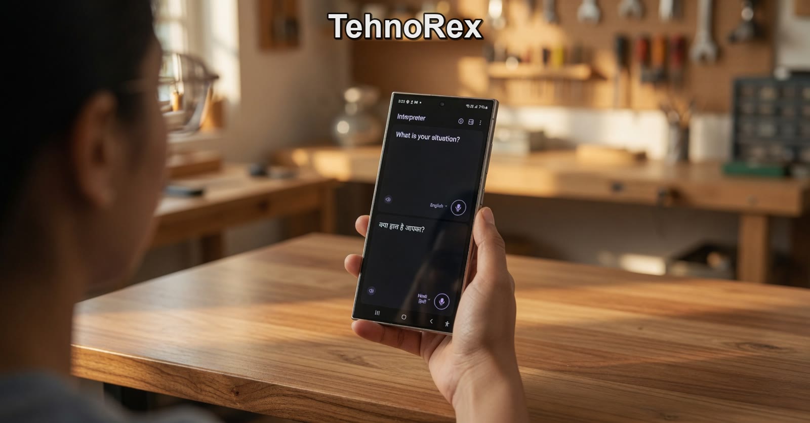Тёмный интерфейс на экране Galaxy S24 Ultra
