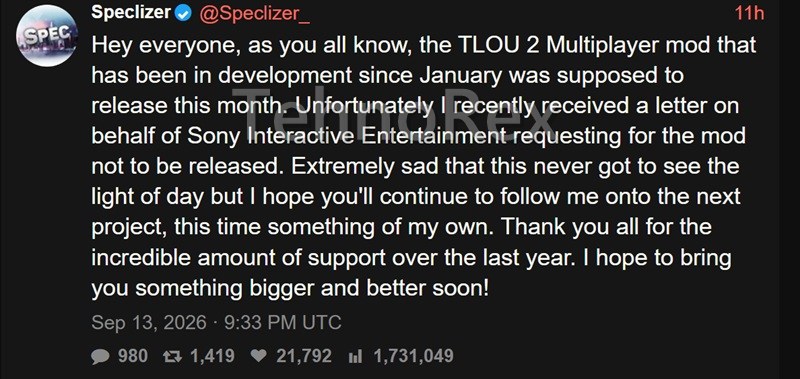 Sony закрыла бесплатный мультиплеер-мод The Last of Us Part II за дни до релиза