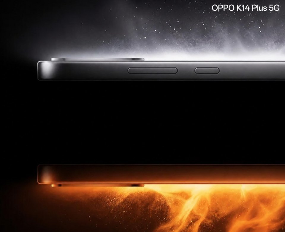 Oppo K14 Plus 5G: тизер с плоской рамкой и Flipkart
