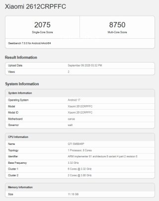 Xiaomi Pad 9 Pro на Snapdragon 8 Gen 5 засветился в Geekbench: планшет метит в нишу iPad Air