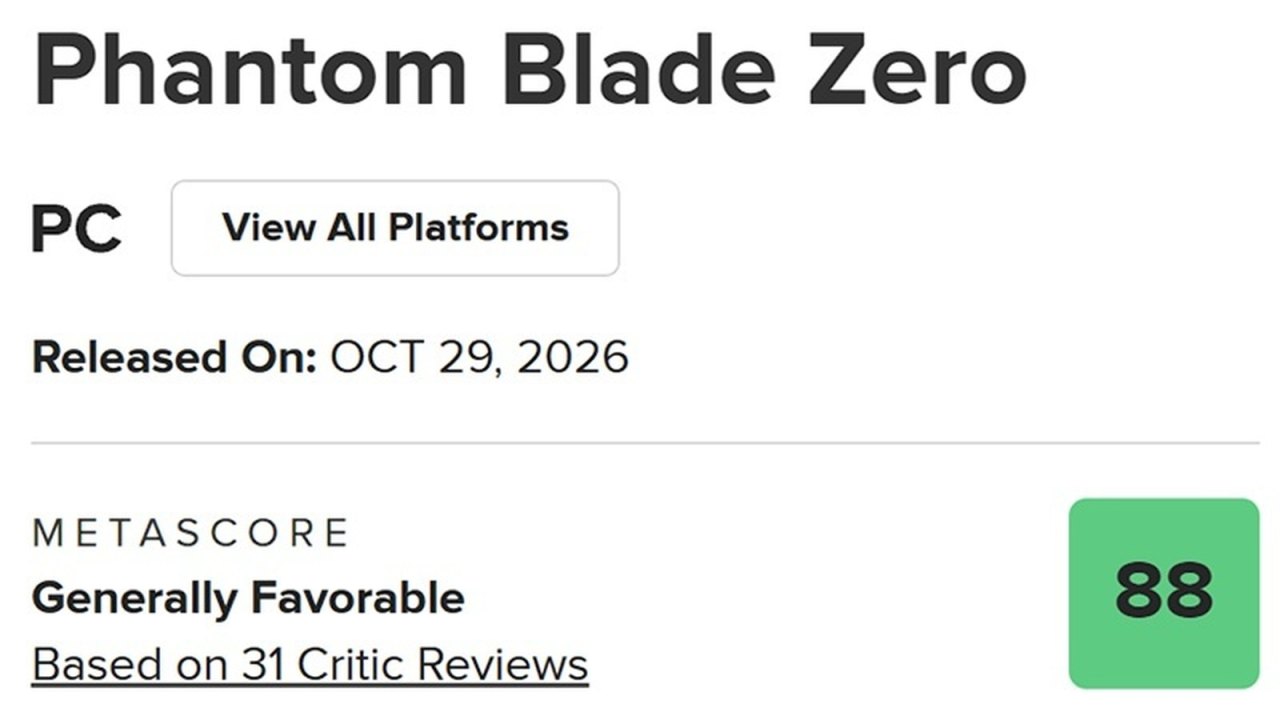 Phantom Blade Zero: 88 баллов и лучший экшен года