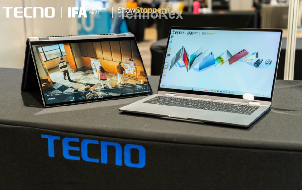 TECNO показала ноутбуки MEGABOOK с поворотным экраном и безрамочный концепт смартфона