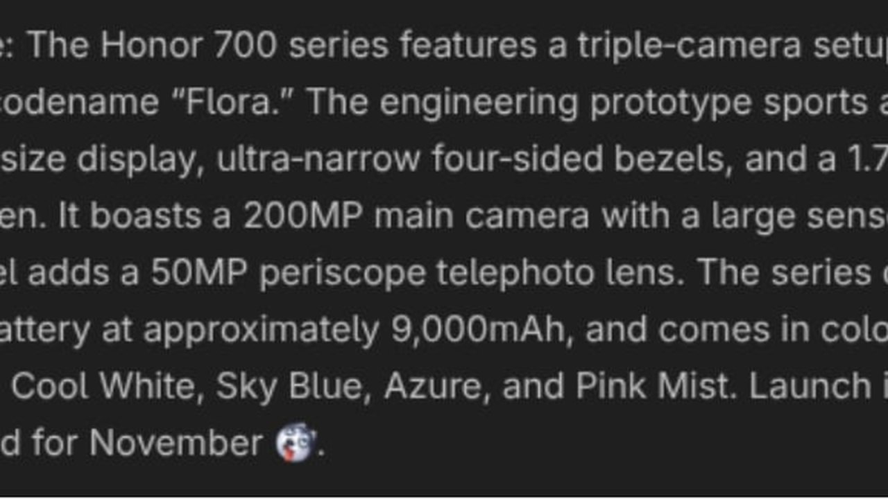 Honor 700: камера 200 Мп, задний экран и батарея 9000 мА·ч