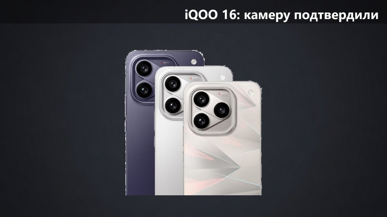 iQOO 16: камера 50 Мп с сенсором 1/1,3″ и CIPA 5.5, премьера 29 сентября