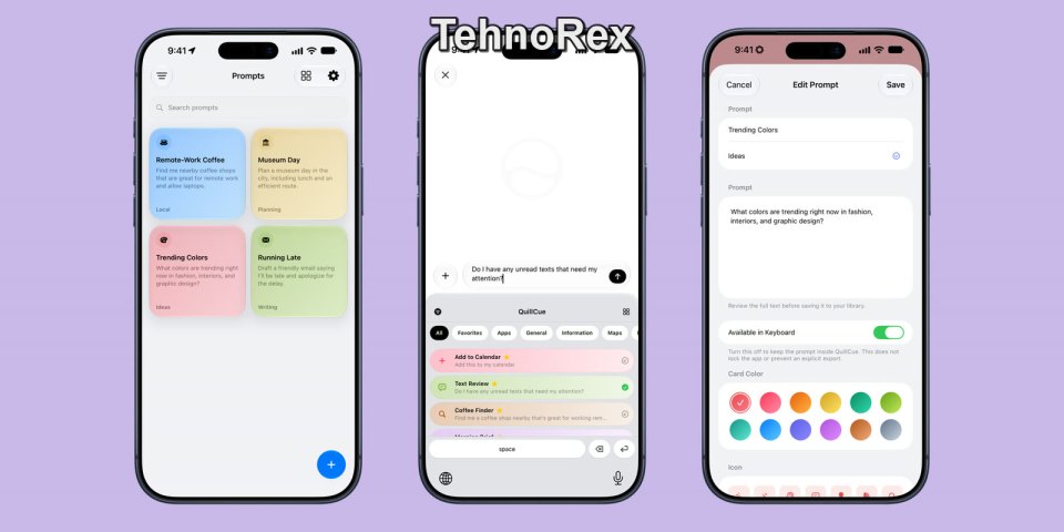 QuillCue: приложение сохраняет готовые запросы для Siri AI