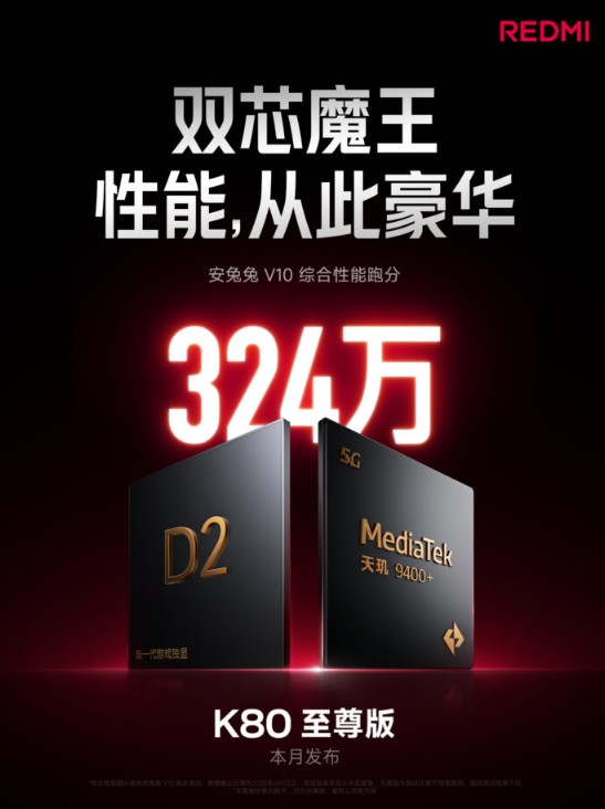 Redmi K80 Ultra: Dimensity 9400+, 7500 мАч, 144 Гц AMOLED