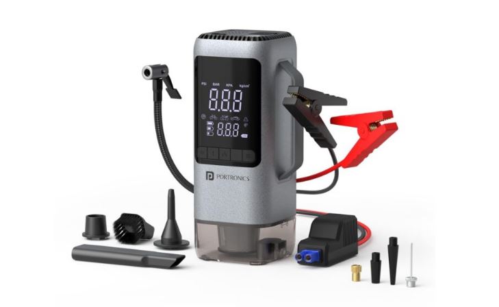 Компрессор, пылесос и пусковое устройство в одном флаконе: Portronics Vayu Cop за 6000 рупий Portronics Vayu Cop: 6-в-1 автомобильный помощник с компрессором и пусковым устройством