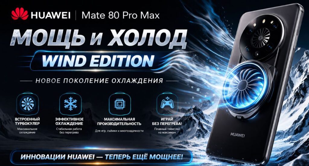 Huawei Mate 80 Pro Max Wind Edition: встроенный вентилятор в камере для охлаждения флагмана Huawei Mate 80 Pro Max Wind Edition: встроенный вентилятор в камере и охлаждение